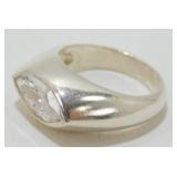Vintage Sterling Silver Moissanite 2-ct Marquis