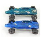 (2) 1969 Hot Wheels Redline Shelby Turbine - Blue
