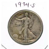 1934-S Standing Liberty Silver Half Dollar
