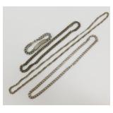 3 Sterling Silver Necklaces, 1 Sterling Silver