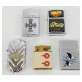 Lot of 5 Vintage Advertising Cigarette Lighters