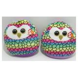 2 New tee Squishy Beanies - Owls