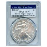 2021 West Point PCGS MS 70 (Perfect) 1 oz Silver