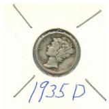 1935-D Mercury Silver Dime