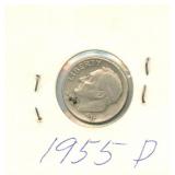 1955-D Roosevelt Silver Dime