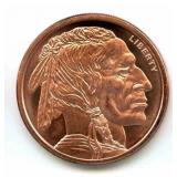 1 oz .999 Copper Round - Buffalo Nickel Design