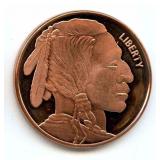1 oz .999 Copper Round - Buffalo Nickel Design