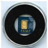 PAMP 1 Gram Gold Au 999.9 Fine Gold Bar