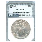 1999 U.S. Silver Eagle ASE - PCI MS70