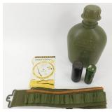 Military Canteen & Bandolier plus Shotgun