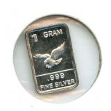 1 Gram Eagle .999 Fine Silver Bar