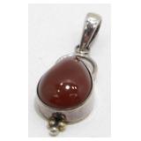 925 Pendant with Red Gem - 5.15 grams Total