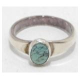 Ring with Turquoise Gem - Size 4.25