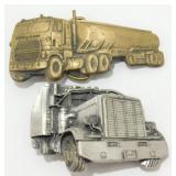 Two Vintage Brass and Pewter Semi-Truck Y-38 /