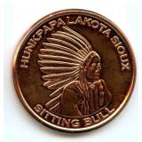 "Sitting Bull" Copper Round 1 oz .999 Hunkpapa