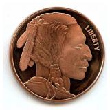 1 oz Pure Copper Round - Buffalo Nickel Design