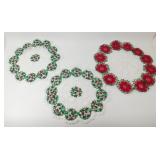 3 Vintage Hand Crocheted Round Christmas Doilies