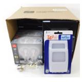 ** 23 New Globe 40W LED Light Bulbs & 2 LED Night