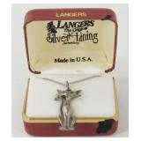 Vintage Langers Silver Lining Sterling Silver Cat