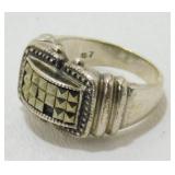 Vintage Sterling Silver Marcasite Ring - Size 7
