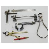 Group of Machinist Tools - Micrometer, Caliper,