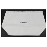 Chanel White Cotton Drawstring Pouch - Brand New