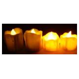 4 Battery-Operated Candles - Orange Flame, All in