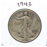 1943 Standing Liberty Silver Half Dollar