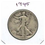 1945 Standing Liberty Silver Half Dollar