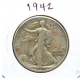 1942 Standing Liberty Silver Half Dollar
