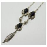 Vintage Sterling Silver Native American Black