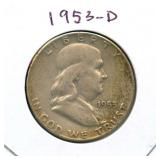 1953-D Franklin Silver Half Dollar