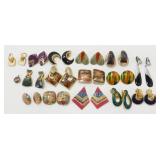 (15) Vintage Enamel Clip-On Earrings and