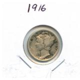 1916 Mercury Silver Dime