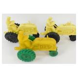3 Vintage OHIO & BARR Plastic Toy Tractors