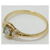 14 kt Gold Ring w/ Clear Stone - Size 6, 1.13