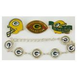 Vintage Green Bay Packers Pins & Bracelet