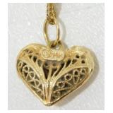 14 kt Gold Necklace w/ 14 kt Charm
