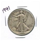 1941 Walking Liberty Silver Half Dollar