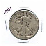 1941 Walking Liberty Silver Half Dollar