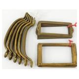 Cabinet Hardware: 6 Solid Brass Handles, (6)
