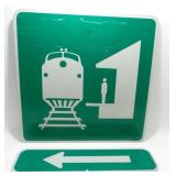** Large Amtrak 2-piece Metal Sign