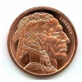 1 oz .999 Copper Round - Buffalo Nickel Design