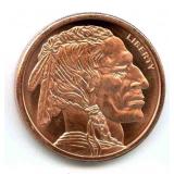 1 oz .999 Copper Round - Buffalo Nickel Design