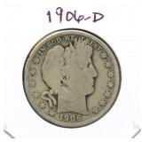 1906-D Barber Half Dollar