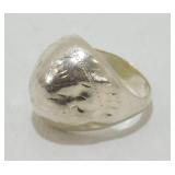 Vintage Sterling Silver Etched Textured Dome Ring