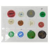 12 Assorted Tokens - All La Crosse, South Side,