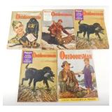 5 Old Outdoorsman Magazines - All in the 1940
