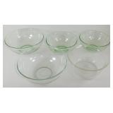 * 5 Glass Pyrex Bowls