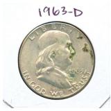 1963-D Franklin Silver Half Dollar